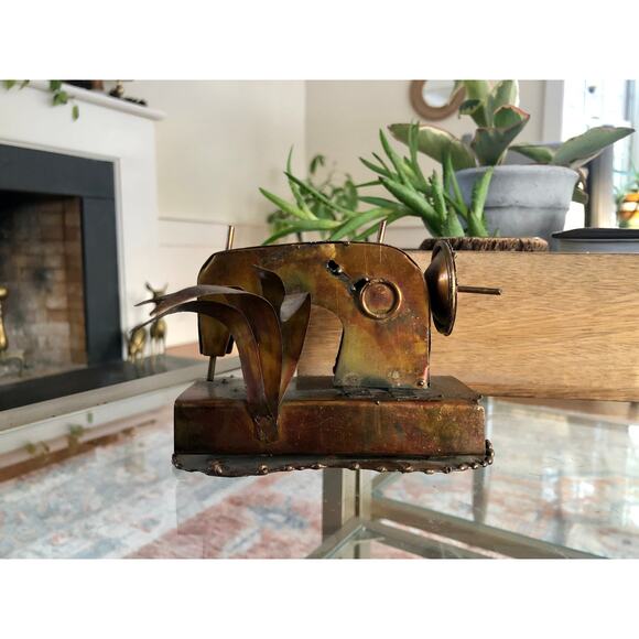 Vintage Steam Punk Art, Copper/Tin Sewing Machine - Picture 5 of 10